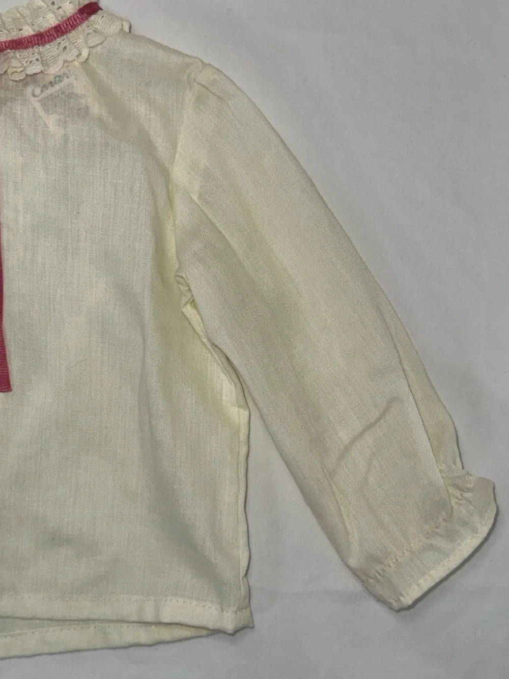 Vintage Carters Baby Blouse Size 12 Months Made in USA Lace Collar Top